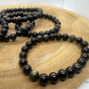 Bracelet en obsidienne dorée