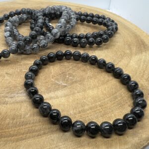Bracelet en quartz rutilé noir